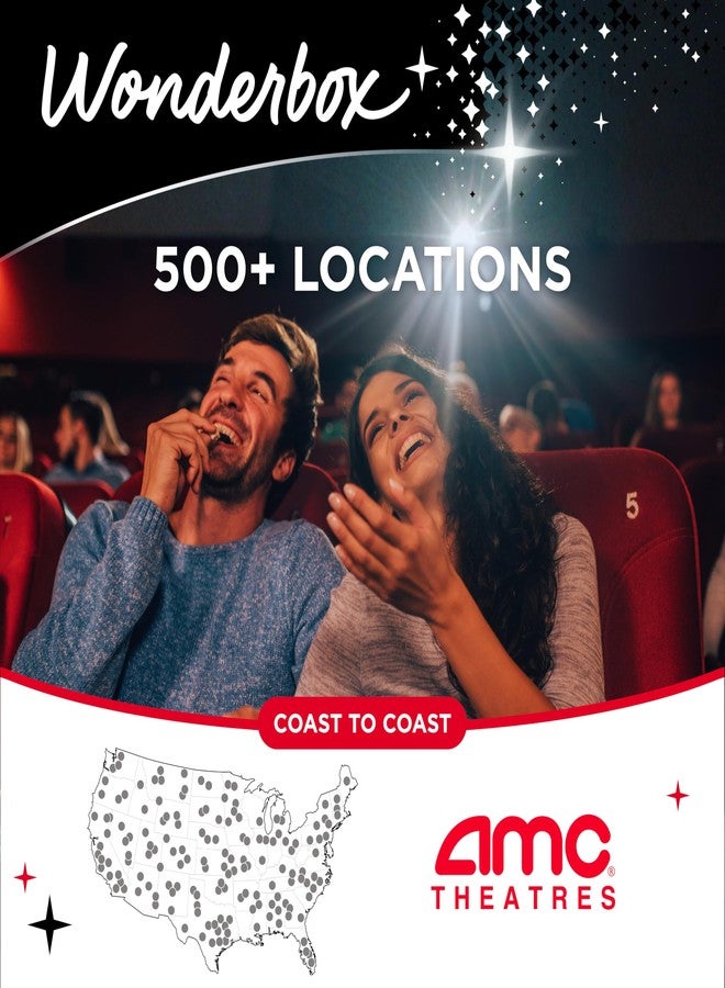 WONDERBOX AMC Movie Night Experience for 2, Gift Box with 2 Movie Tickets, Drinks & Popcorn, Valid at 550 Locations - Image 5