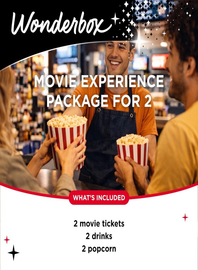 WONDERBOX AMC Movie Night Experience for 2, Gift Box with 2 Movie Tickets, Drinks & Popcorn, Valid at 550 Locations - Image 3