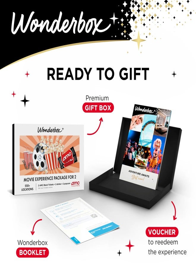 WONDERBOX AMC Movie Night Experience for 2, Gift Box with 2 Movie Tickets, Drinks & Popcorn, Valid at 550 Locations - Image 2