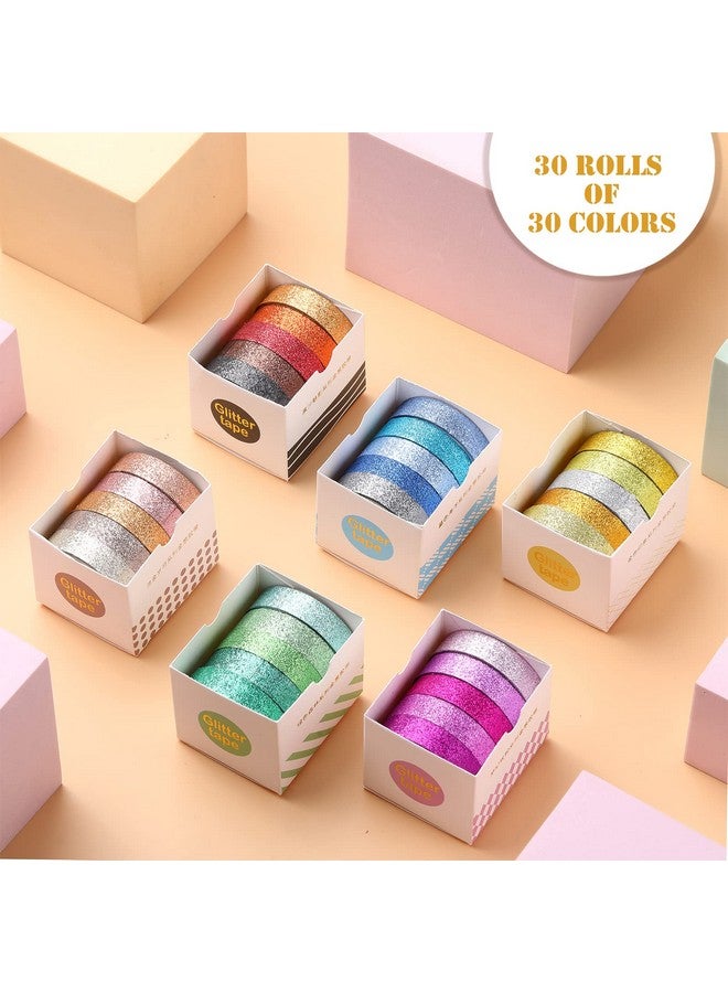 اياستي 30 لفة من شريط واشي اللامع وشريط لاصق ملون بطول 66 ياردة من شريط قوس قزح المعدني وشريط لاصق مزخرف لسجلات القصاصات الفنية ومشاريع الحرف اليدوية وتغليف الهدايا والديكور - Image 1