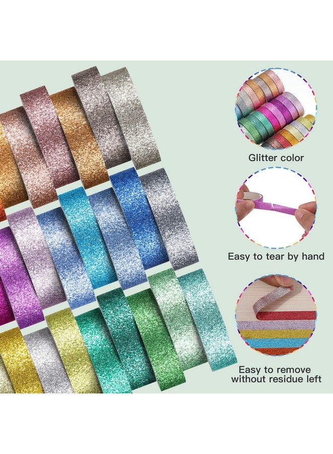 اياستي 30 لفة من شريط واشي اللامع وشريط لاصق ملون بطول 66 ياردة من شريط قوس قزح المعدني وشريط لاصق مزخرف لسجلات القصاصات الفنية ومشاريع الحرف اليدوية وتغليف الهدايا والديكور - Image 3