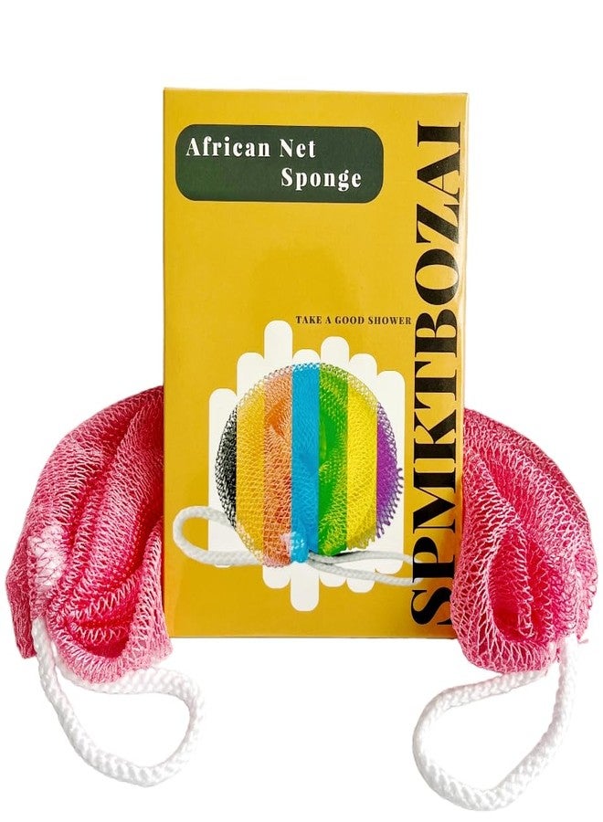 SPMKTBOZAI African Net Sponge Authentic, African Exfoliating Sponge Real African Net Black Owned, African Bath Sponge Back Scrubber for Shower Loofah Bathing Accessories (Pink, 1 Pieces) - Image 1