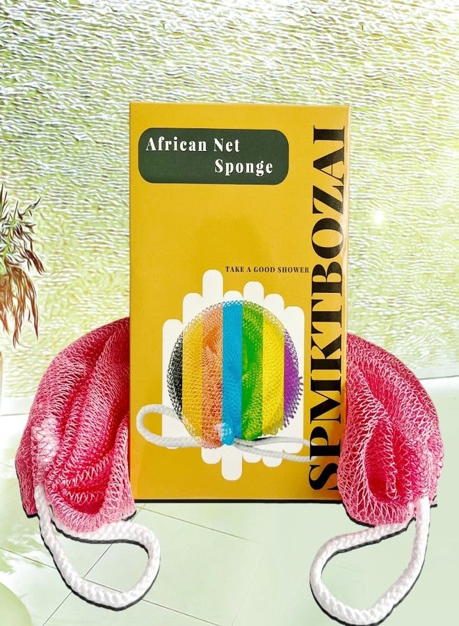 SPMKTBOZAI African Net Sponge Authentic, African Exfoliating Sponge Real African Net Black Owned, African Bath Sponge Back Scrubber for Shower Loofah Bathing Accessories (Pink, 1 Pieces) - Image 4