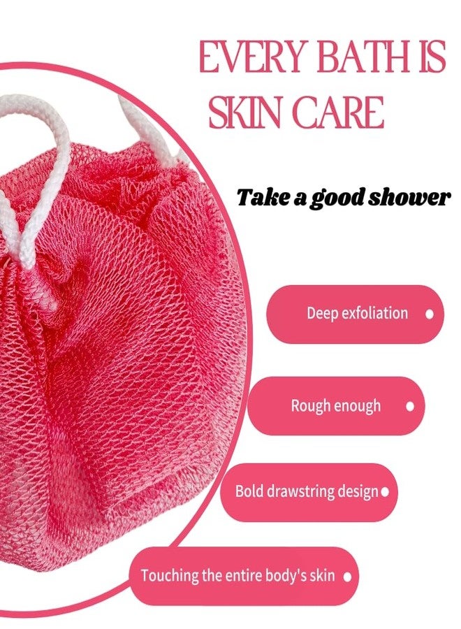 SPMKTBOZAI African Net Sponge Authentic, African Exfoliating Sponge Real African Net Black Owned, African Bath Sponge Back Scrubber for Shower Loofah Bathing Accessories (Pink, 1 Pieces) - Image 2