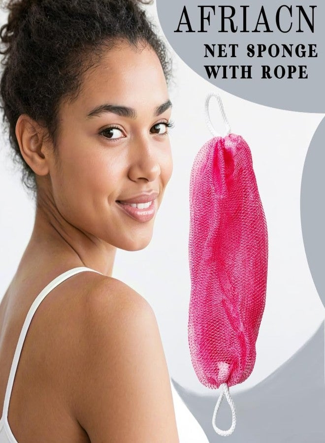 SPMKTBOZAI African Net Sponge Authentic, African Exfoliating Sponge Real African Net Black Owned, African Bath Sponge Back Scrubber for Shower Loofah Bathing Accessories (Pink, 1 Pieces) - Image 5