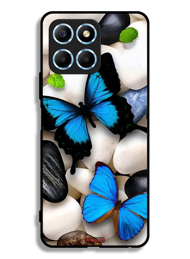 Tolwak Honor X6 Protective Case Cover Butterflies On Stones - Image 2
