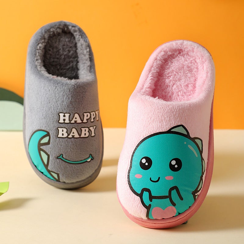 Warm Children'S Cotton Slippers Cartoon Dinosaur Home Indoor Parent-Child Non-Slip Floor 2021 New Men'S And Women'S Cotton Shoes - Image 4