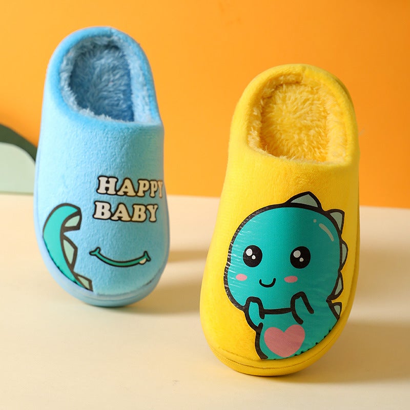 Warm Children'S Cotton Slippers Cartoon Dinosaur Home Indoor Parent-Child Non-Slip Floor 2021 New Men'S And Women'S Cotton Shoes - Image 3