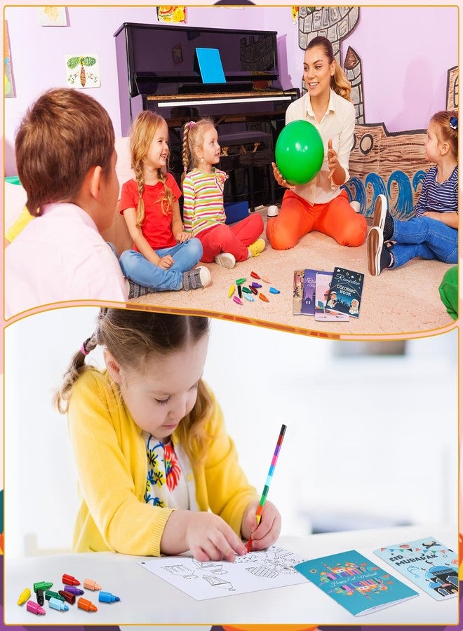Zhanmai 48 Pcs Ramadan Coloring Book Bulk with Stacking Crayons Ramadan Moon Star Holiday Activity Book Eid Mubarak Coloring Book for Activities Party Favors Supplies Gifts (Moon) - Image 4
