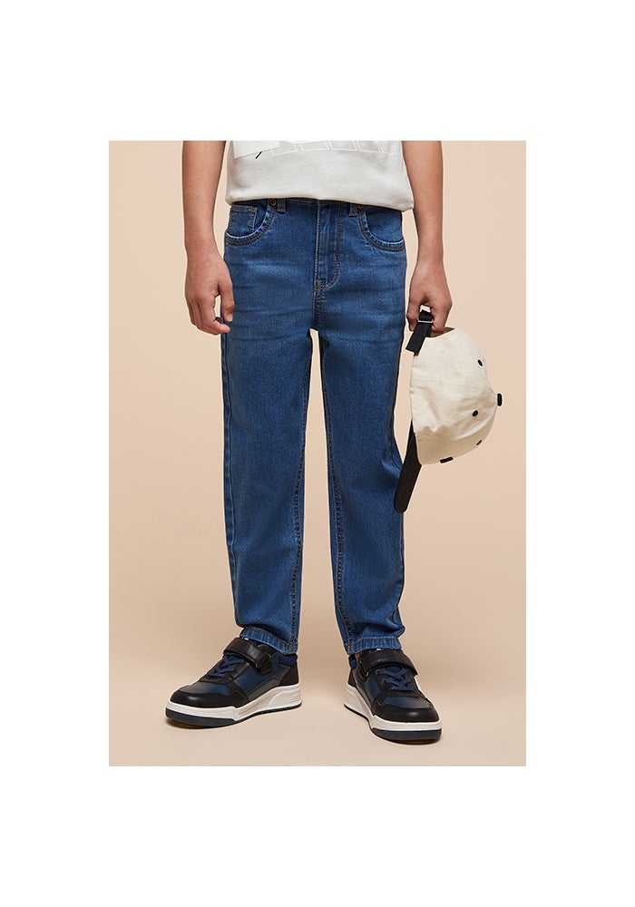 R&B Washed Jeans with Button Closure - Image 3