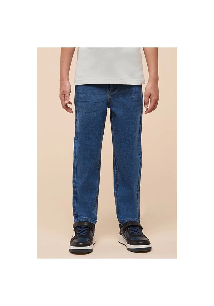 R&b Washed Jeans with Button Closure