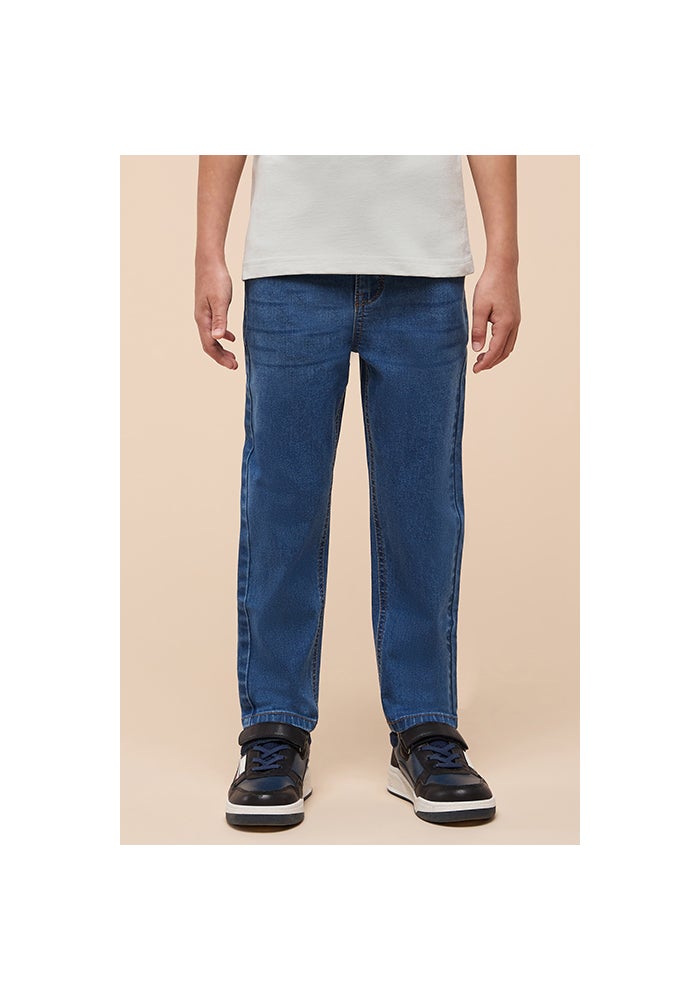 R&B Washed Jeans with Button Closure - Image 1