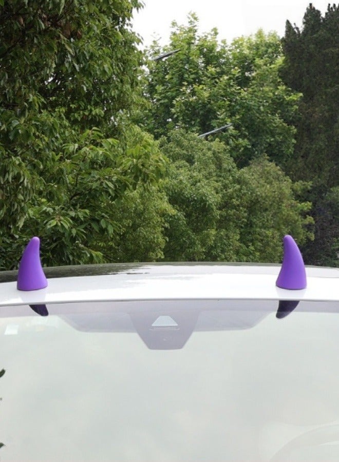 Cool and cute bull horn car exterior decoration stickers, universal for roof, hood, front and back decorations inside and outside the car. - Image 1