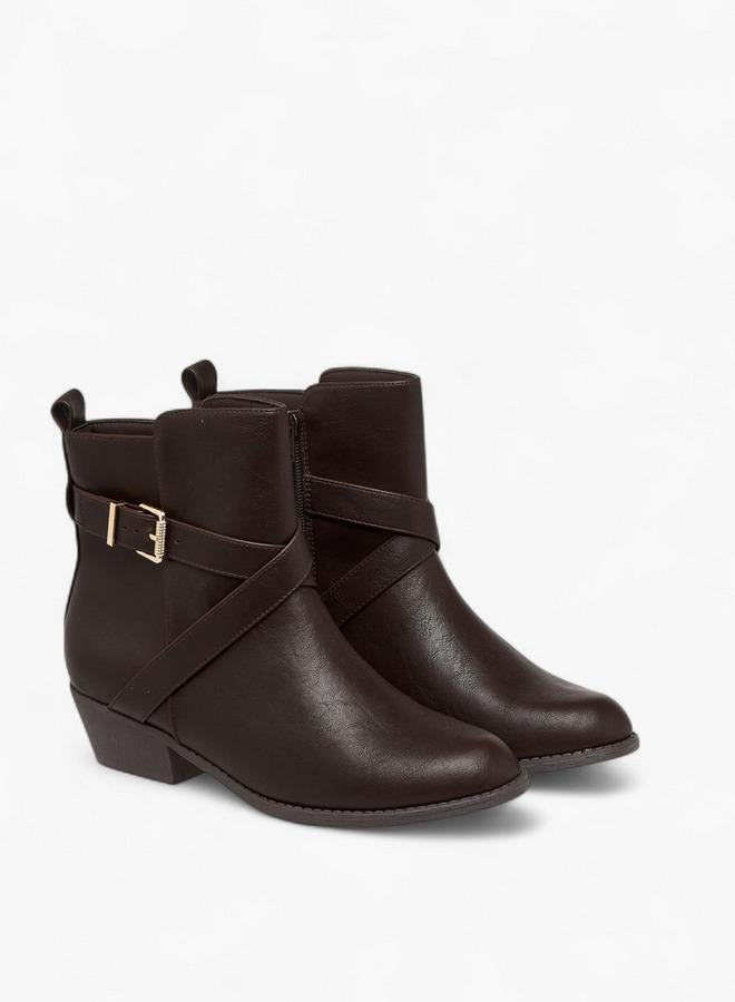 Flora Bella By Shoexpress Solid Ankle Boots with Zip Closure - Image 2