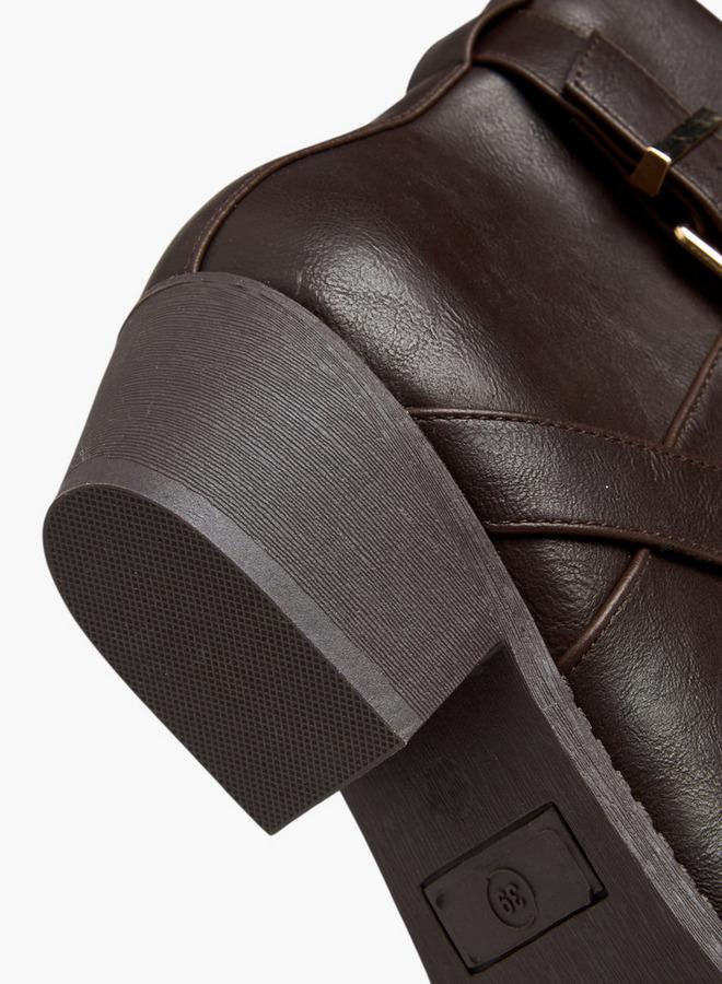 Flora Bella By Shoexpress Solid Ankle Boots with Zip Closure - Image 5