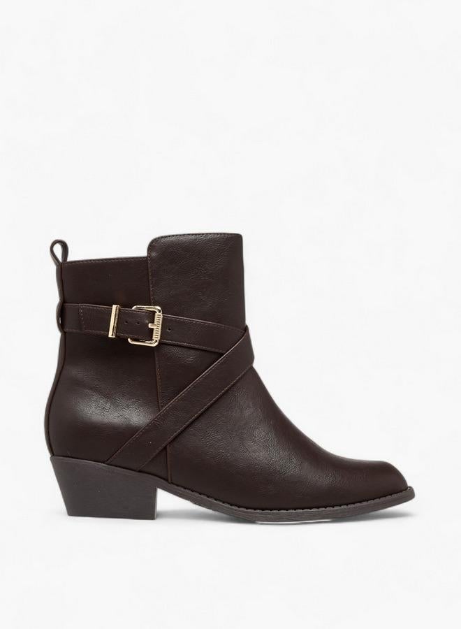 Flora Bella By Shoexpress Solid Ankle Boots with Zip Closure - Image 3