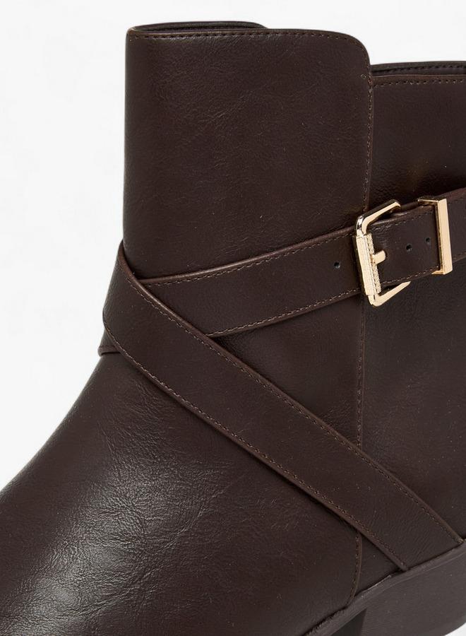 Flora Bella By Shoexpress Solid Ankle Boots with Zip Closure - Image 4