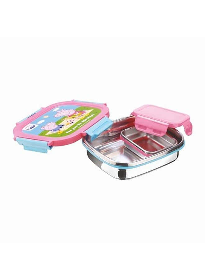 JOYO حزمة غداء صغيرة من الفولاذ المقاوم للصدأ JOYO بسعة 550 مل، مع دابي 80 مل | صندوق غداء من الفولاذ المقاوم للصدأ | صندوق غداء مع قفل ضغط | مثالي للمدرسة، الكلية والمكتب | بيبا بيغ - Image 3