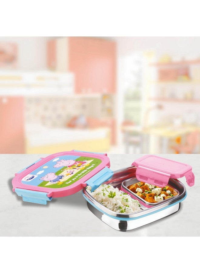 JOYO حزمة غداء صغيرة من الفولاذ المقاوم للصدأ JOYO بسعة 550 مل، مع دابي 80 مل | صندوق غداء من الفولاذ المقاوم للصدأ | صندوق غداء مع قفل ضغط | مثالي للمدرسة، الكلية والمكتب | بيبا بيغ - Image 2