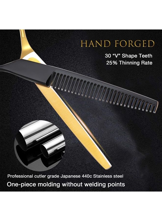 Jason مقص تخفيف الشعر 6 بوصة احترافي من الفولاذ المقاوم للصدأ الياباني لمزج الشعر، مقص تصفيف للرجال والنساء في المنزل والصالون - Image 2