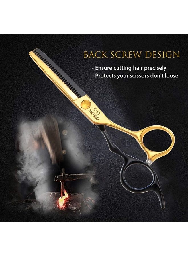 Jason مقص تخفيف الشعر 6 بوصة احترافي من الفولاذ المقاوم للصدأ الياباني لمزج الشعر، مقص تصفيف للرجال والنساء في المنزل والصالون - Image 4