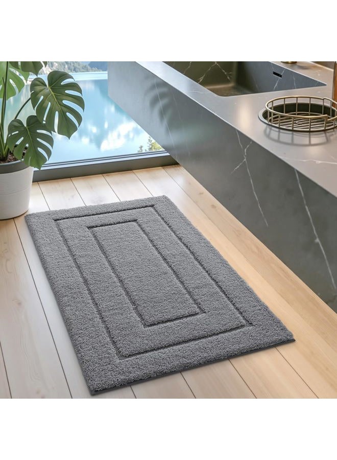 DEXI Bathroom Mat Rug, 40 x 60 cm Extra Soft Absorbent Premium Bath Rugs, Non-Slip Comfortable Carpet for Tub, Shower Room, Machine Washable Quick Dry Floor Mat, Grey - Image 5