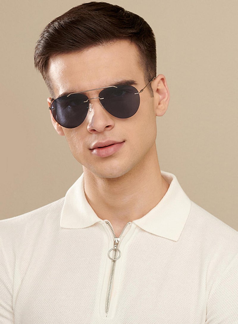 John Jacobs Unisex Gunmetal - Blue | Full Rim Pilot Stylish & Premium Polarized Sunglasses | JJ Tints | 100% UV Protected | Men & Women | Medium | JJ S13151 - Image 3