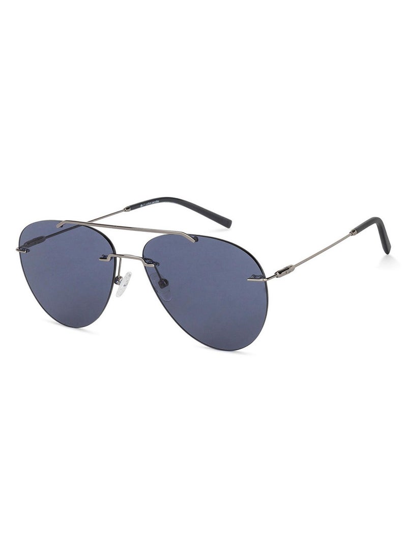 John Jacobs Unisex Gunmetal - Blue | Full Rim Pilot Stylish & Premium Polarized Sunglasses | JJ Tints | 100% UV Protected | Men & Women | Medium | JJ S13151 - Image 2