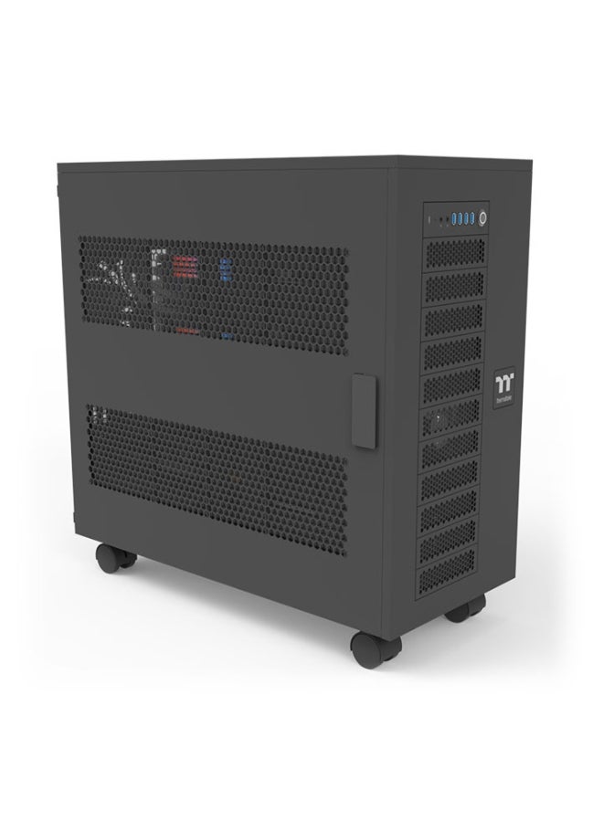 AX700 Super Tower PC Case – Full Tower Chassis, 10 PCIe Slots, 12 HDD/2.5″ Drives + 6 Hidden, 8+ Fans & 560mm Radiator, GPU Holder, USB-C/4xUSB3.0, Tempered Glass Side Panels, Black | CA-11B-00F1NN-00