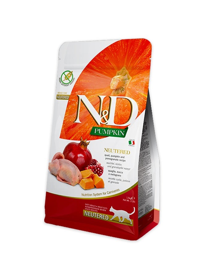 Farmina ND Pumpkin And Pomegranate Neutered Cat Food - 1.5 KG  - Image 1
