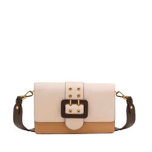 Miraggio Adrianne Sling Bag For Women With Adjustable & Detachable Broad Strap | Sling Bags For Women Stylish | Structured Crossbody Bag (Beige) - Image 1