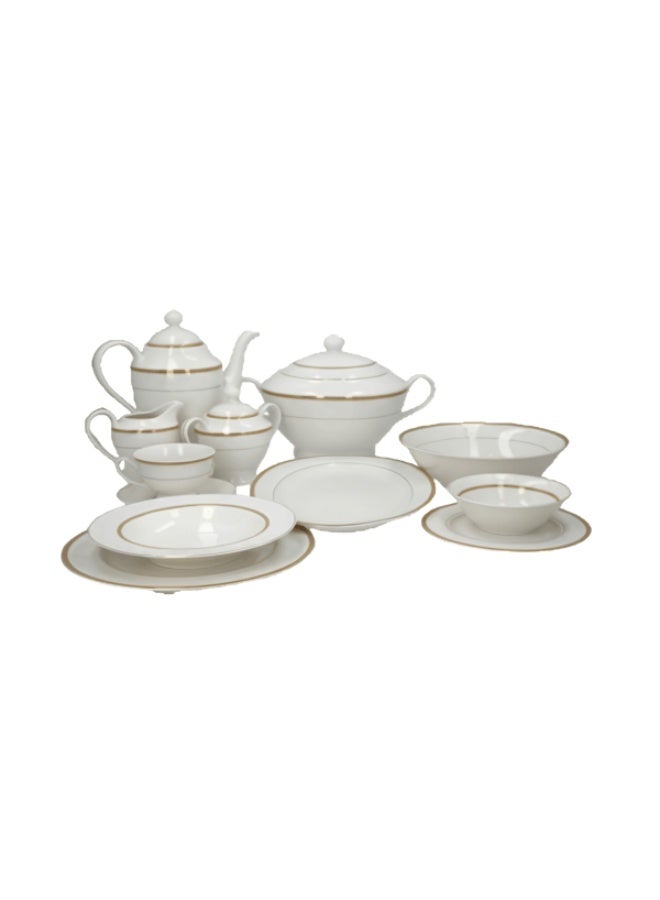 47-Piece Elegant Design High Quality Newbone Dinner Set White and Gold