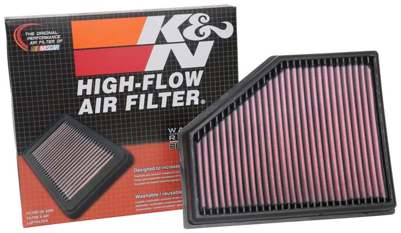 K+N K&N Engine Air Filter: Increase Power & Acceleration, Washable, Premium, Replacement Car Air Filter: Compatible with 2016-2020 BMW 750d; 2017-2020 BMW M550d, 33-3134 - Image 1