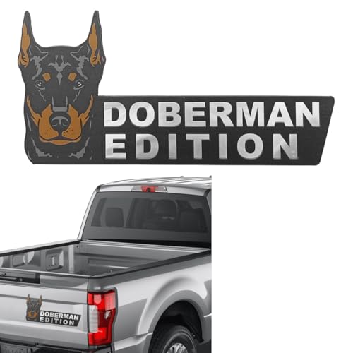 LHDOS Dog Edition Badge for Car 3D Laser Cutting Animal Car Emblem Funny Cute Dog Badge Car Decals Sticker Acrylic Bumper Sticker Auto Exterior Decoration Emblem for Car Truck Doberman Pinscher - Image 1