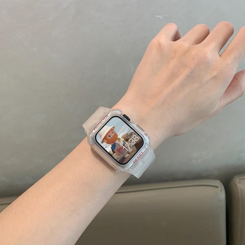 Applewatch7 Strap Integrated Glacier Transparent Protective Case For Apple Watch Iwatch8 Generation 65 Se - Image 4