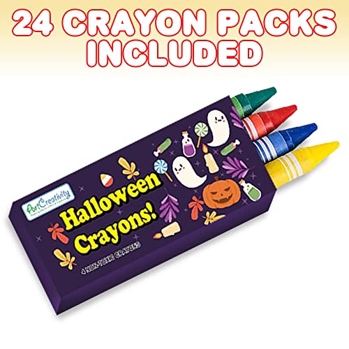 ArtCreativity 24 Pack Halloween Mini Coloring Book Kits for Kids Includes 24 Small Coloring Books and 96 Crayons Perfect for Halloween Party Favors Prizes Trick or Treat Supplies NonCandy Gifts - Image 5