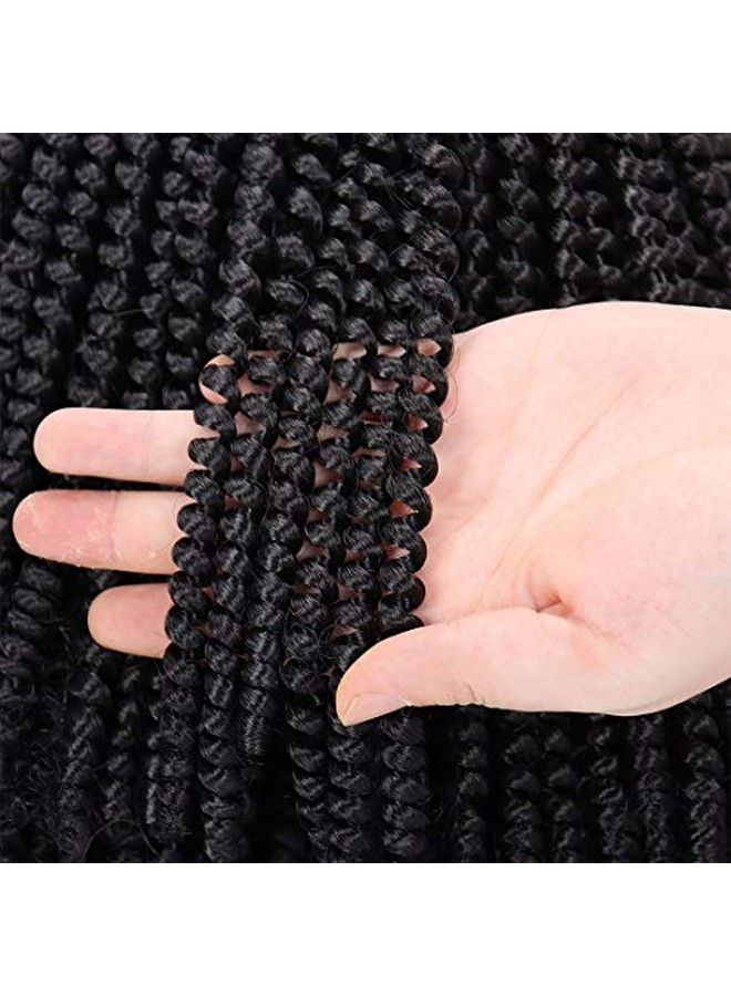 6 Packs Spring Twist Braiding Hair Spring Twists Bomb Twist Hair Synthetic Fiber Fluffy Twist Crochet Braids Low Temperature Twist Crochet Hair For Black Women Braiding Hair(8Inch1B)