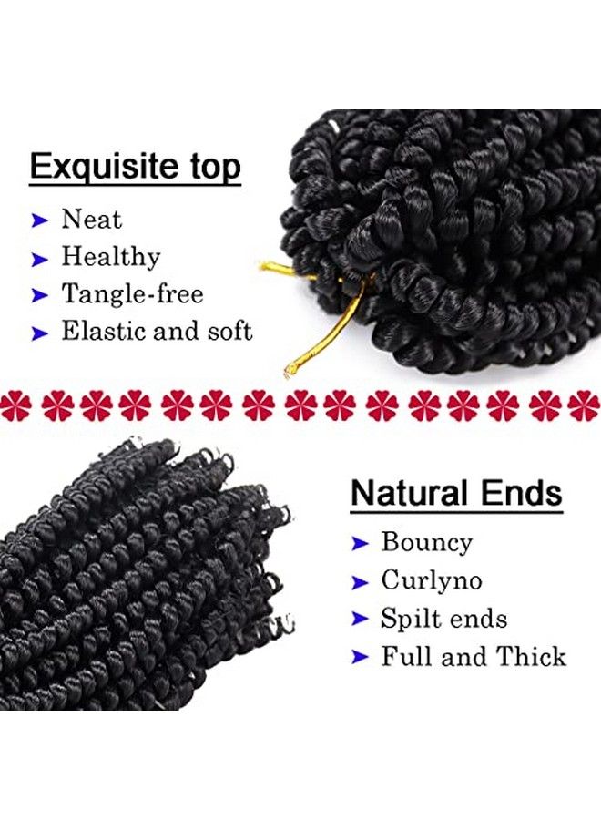 6 Packs Spring Twist Braiding Hair Spring Twists Bomb Twist Hair Synthetic Fiber Fluffy Twist Crochet Braids Low Temperature Twist Crochet Hair For Black Women Braiding Hair(8Inch1B)