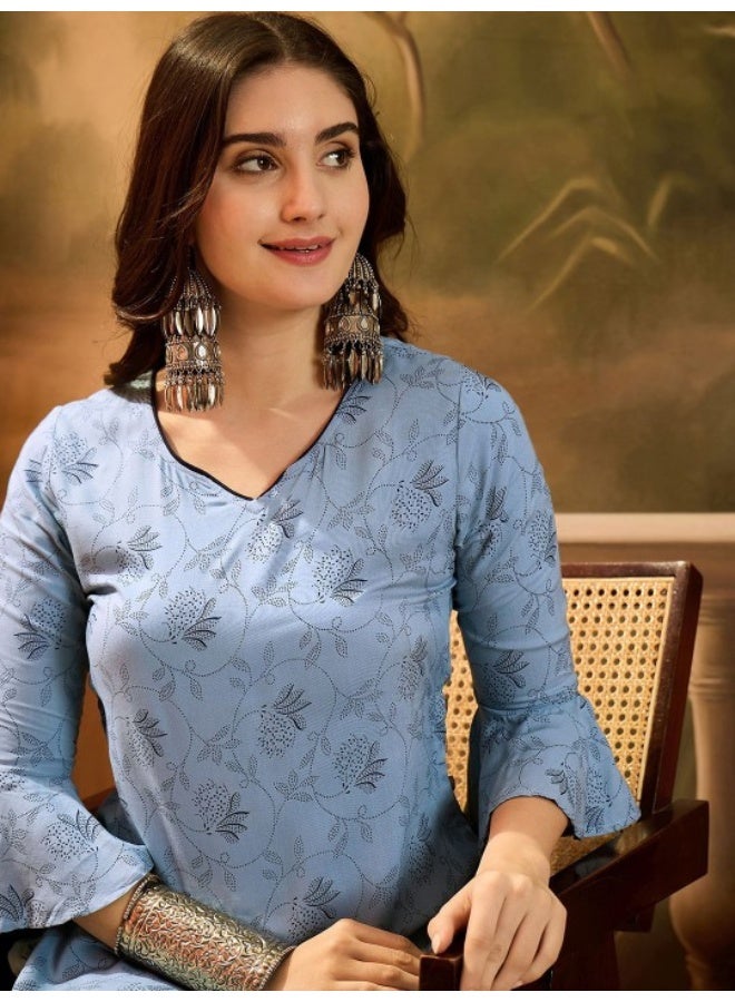 AKS Powder Blue Kurta Set - Image 2