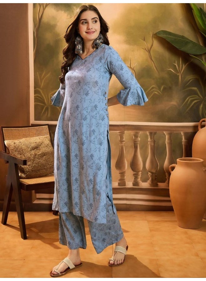 AKS Powder Blue Kurta Set - Image 4