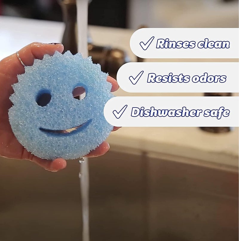 Scrub Daddy Original FlexTexture Cleaning Sponge Multi-Pack Set of 4 Assorted Colors | All Purpose Non-Scratch Kitchen & Bathroom Scrubber | Odor Resistant Reusable Household Cleaning Sponge - Image 5