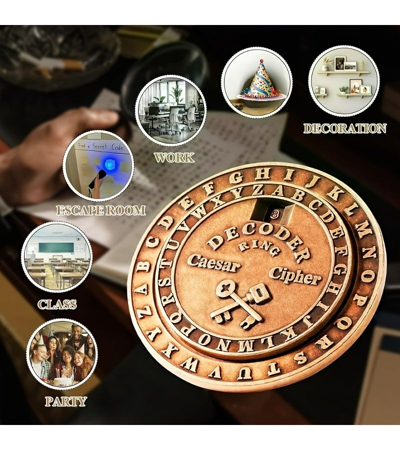 Silvery Copper Metal Puzzle Brain Teaser Spinning Top Desk Toy - Image 1