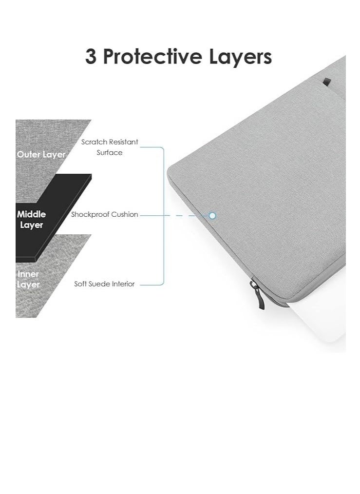 Generic 13-Inch Laptop Sleeve Case for 2022 MacBook Air 13.6 inch with Apple M2 Chip and 2022 MacBook Pro 13.3 inch with Apple M2 Chip Accessory Traveling Carrying Canvas Bag Cover Simple Case (Grey)  - Image 2