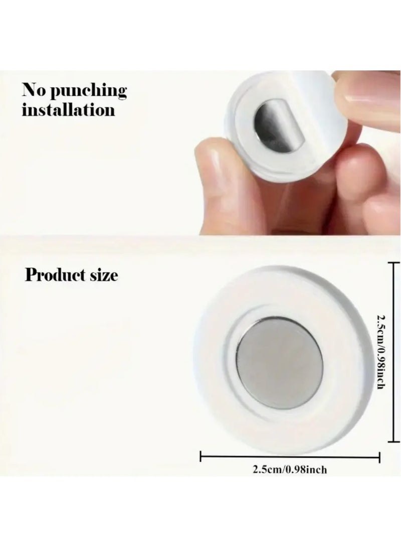 5pieces Magnetic Remote Control Holder Round Powerful Multifunction TV Air Conditioner Remote Control Holder Wall Mount Organiser Easy Installation Lightweight Portable Home Office Travel - Image 2