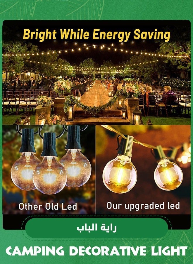 Arabest Outdoor String Lights LED, Globe String Lights with 2700K Warm White 11 Shatterproof G40 LED Bulbs,Waterproof String Lights for Party Porch Backyard Garden Bistro - Image 5
