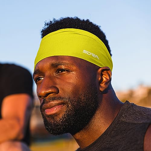 Suddora Solid Color Wide Headband/Sweatband - Workout, Football, Soccer, Yoga (Yellow) - Image 4