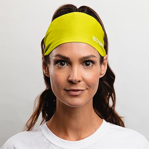 Suddora Solid Color Wide Headband/Sweatband - Workout, Football, Soccer, Yoga (Yellow) - Image 3