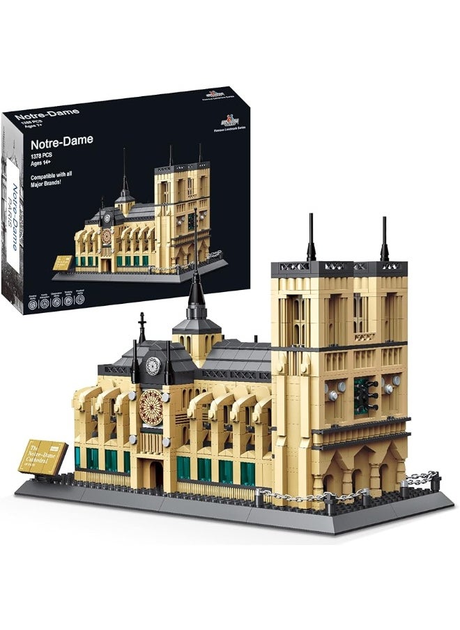 Apostrophe Games Apostrophe Games Notre-Dame Cathedral Building Block Set (1378 Pieces) Paris's Notre Dame Cathedral Famous Landmark Series - Architecture Model for Kids and Adults  - Image 2