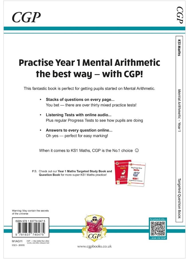 null - New KS1 Maths Year 1 Mental Arithmetic Targeted Question Book (incl. Online Answers & Audio Tests) - Image 1
