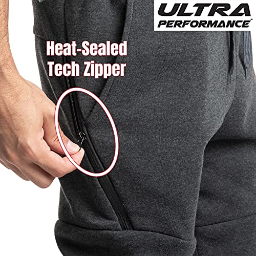 Ultra Performance سروال رياضي فليس بتقنية عالية الأداء 3 عبوات للرجال، بنطلونات رياضية للرجال مع جيوب بسحاب - Image 4